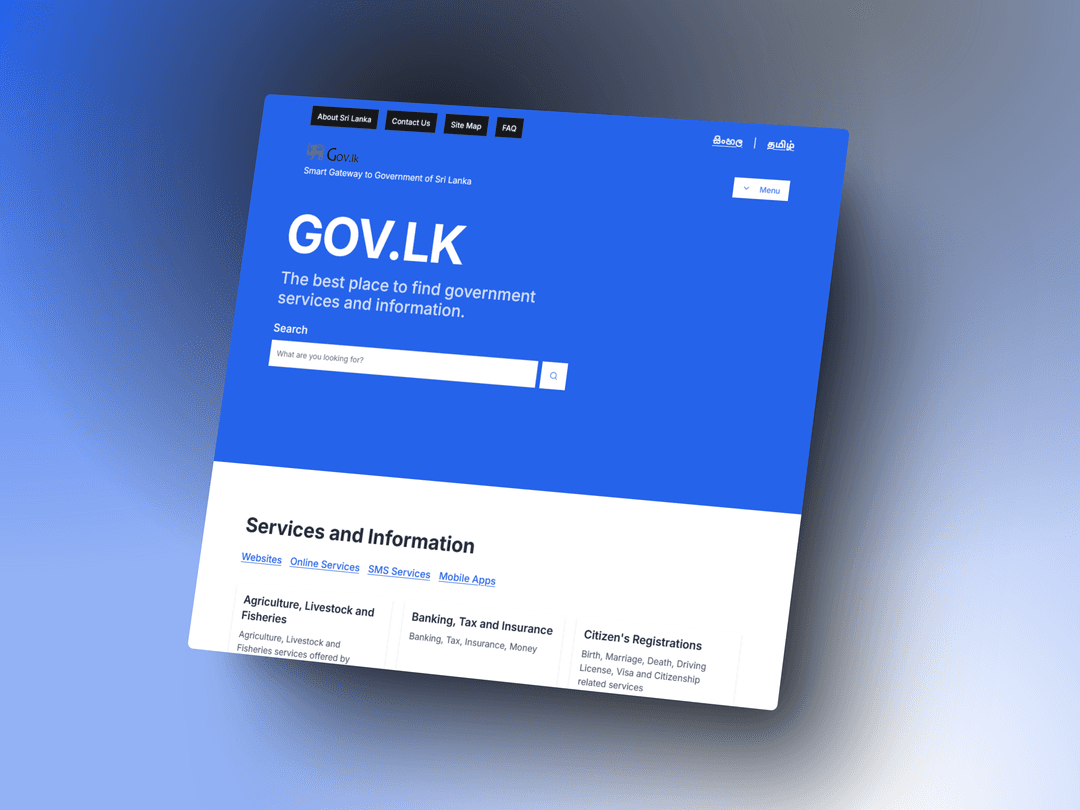 GOV.LK Website Redesign